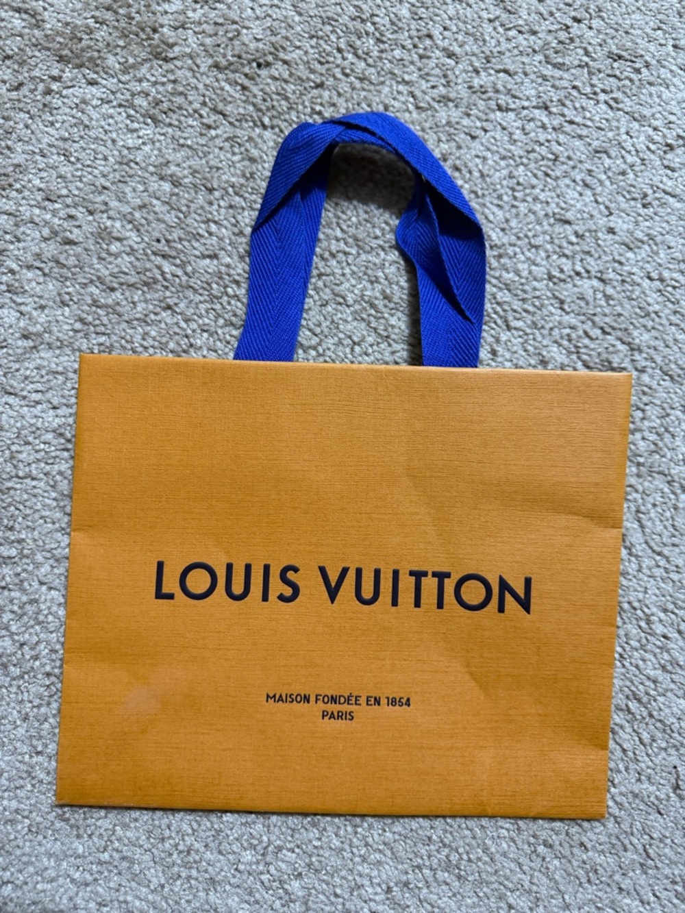 Louis Vuitton Shopping Bag with Blue Handles